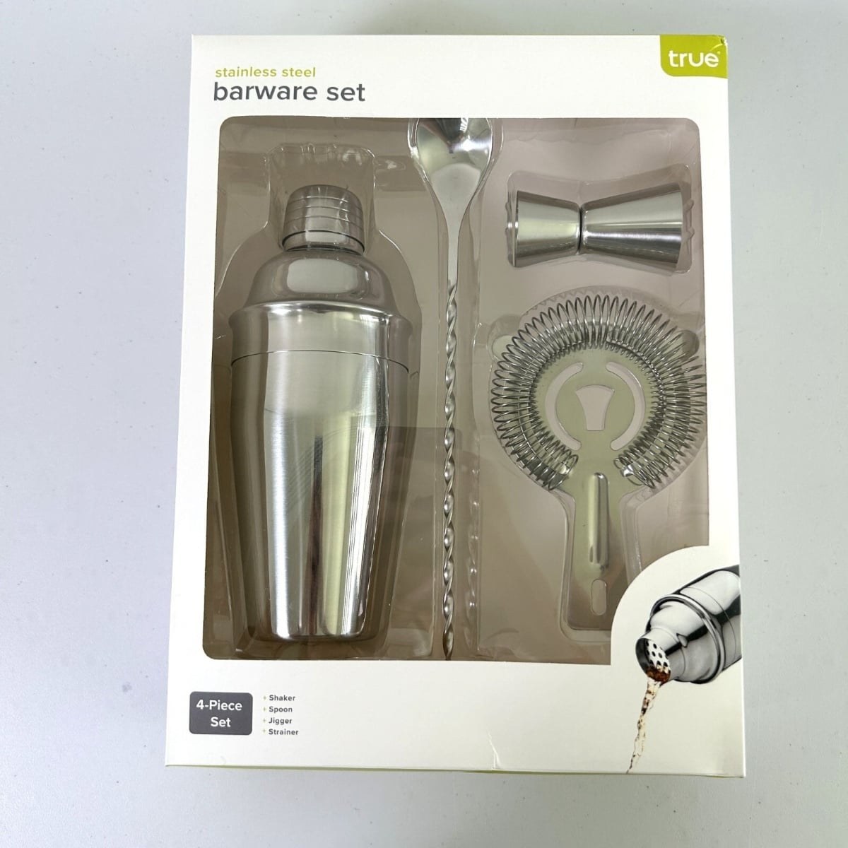 Stainless Steel Barware 4-Piece Set